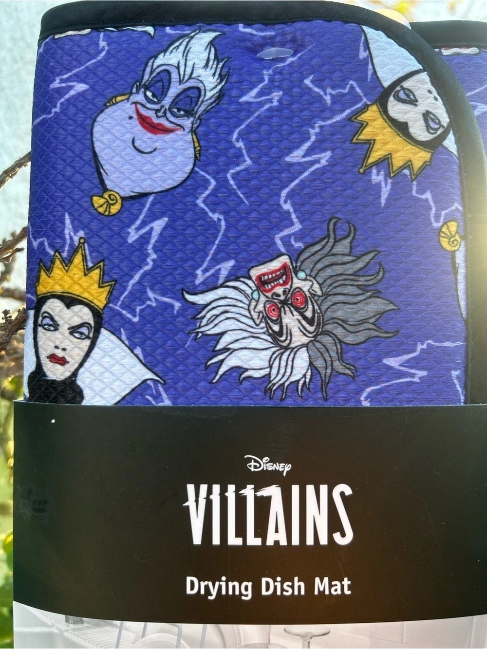 Disney Villains Drying Dish Mat Purple & Black Kitchen Drying Mat NWT